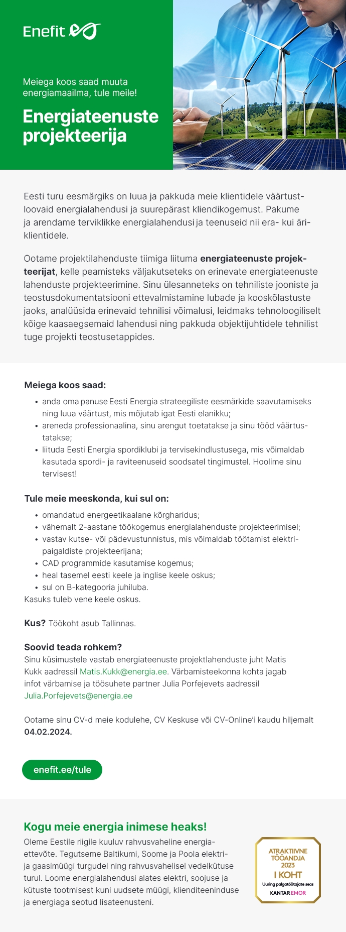 Eesti Energia Energiateenuste projekteerija