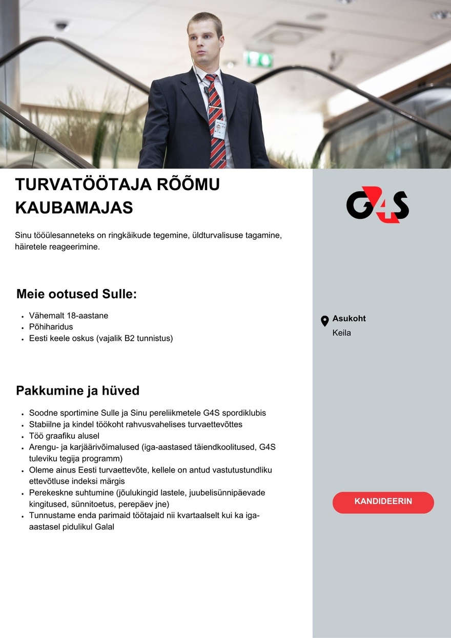 AS G4S Eesti Turvatöötaja Rõõmu Kaubamajas