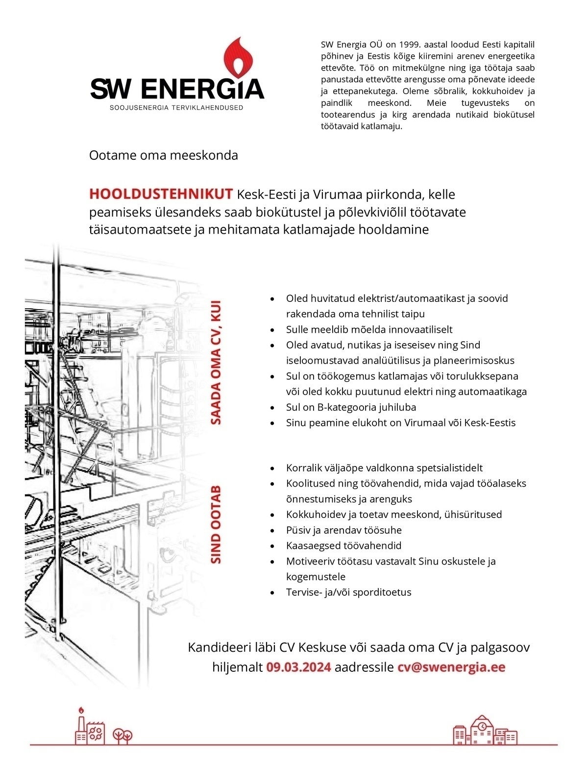 SW Energia OÜ Hooldustehnik Kesk-Eesti / Virumaa piirkonnas