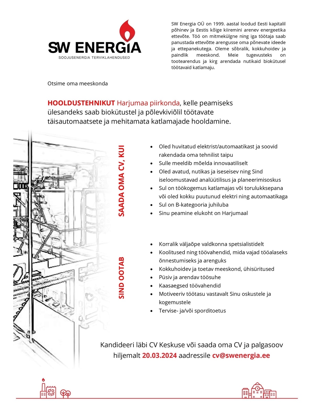SW Energia OÜ Hooldustehnik Harjumaal