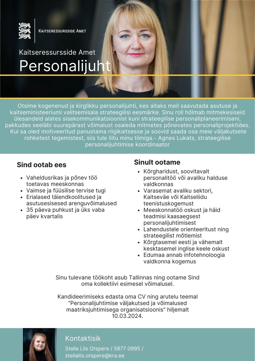 Kaitseressursside Amet Personalijuht
