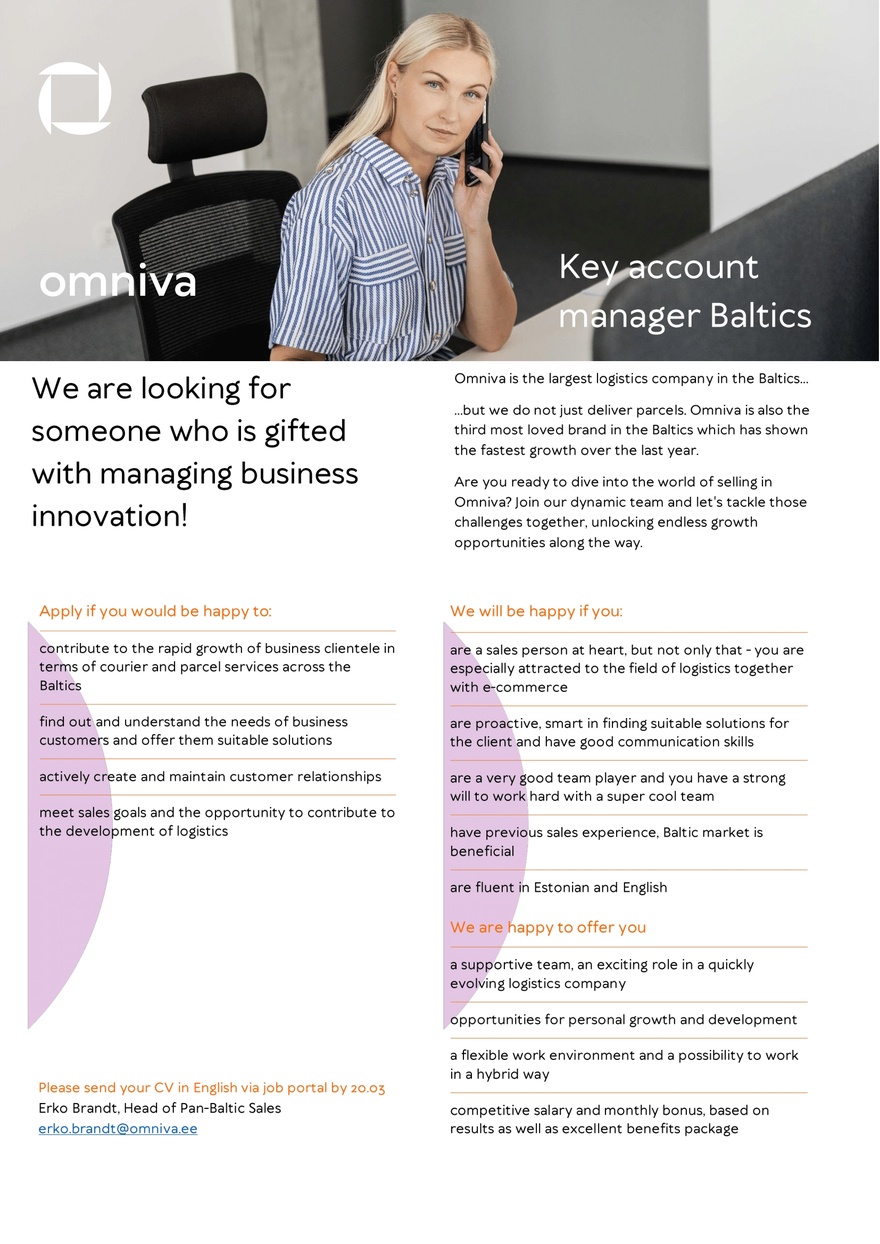Omniva Key Account Manager Baltics