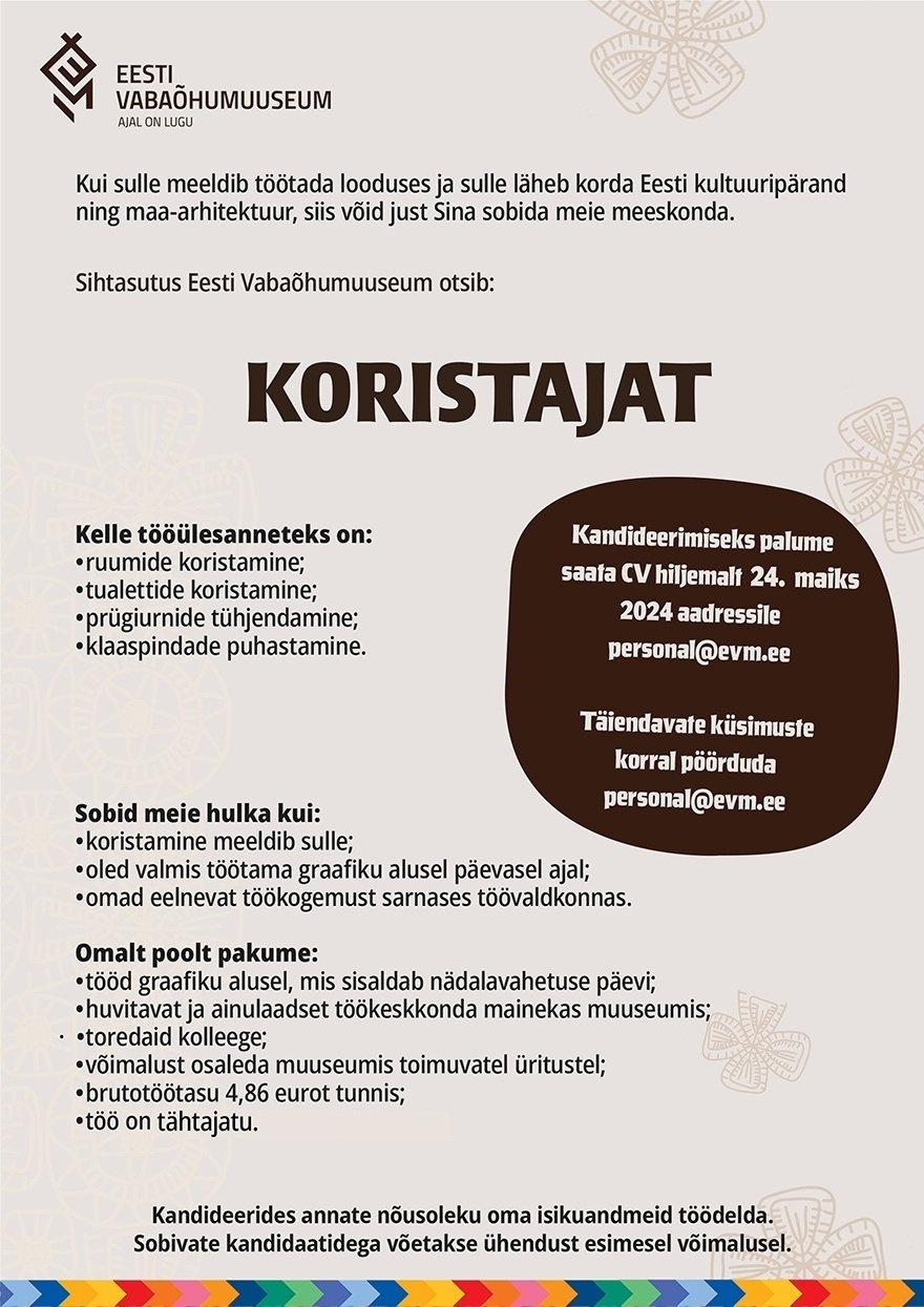 EESTI VABAÕHUMUUSEUM SA Koristaja