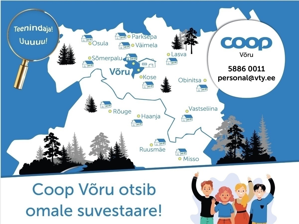 Coop Võru Teenindaja (Lasva kauplus, puhkuste asendaja)