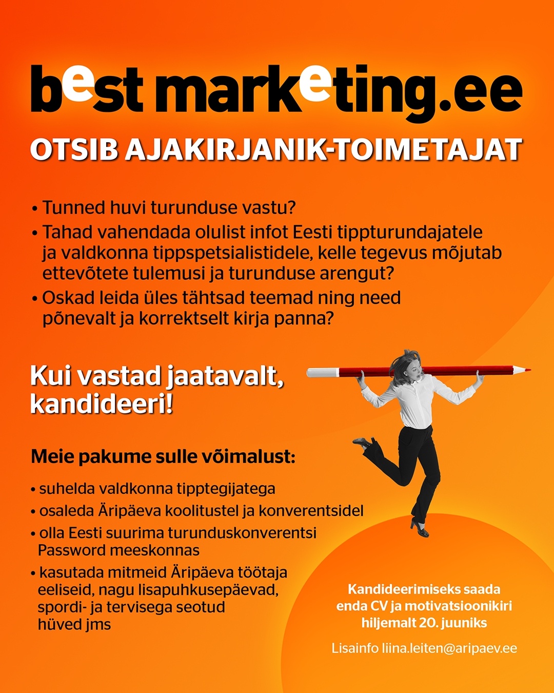 AS Äripäev Uudisteveebi BestMarketing.ee ajakirjanik-toimetaja