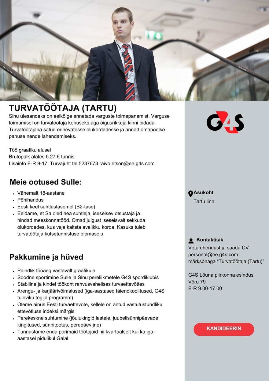 AS G4S Eesti Turvatöötaja (Tartu)