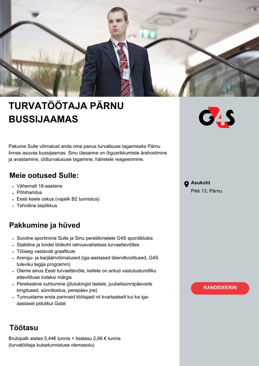 AS G4S Eesti Turvatöötaja Pärnu Bussijaamas