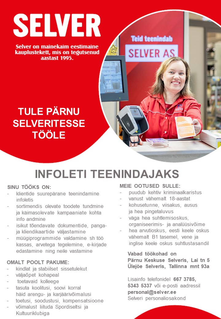 Selver Infoteenindaja Pärnu Selverites