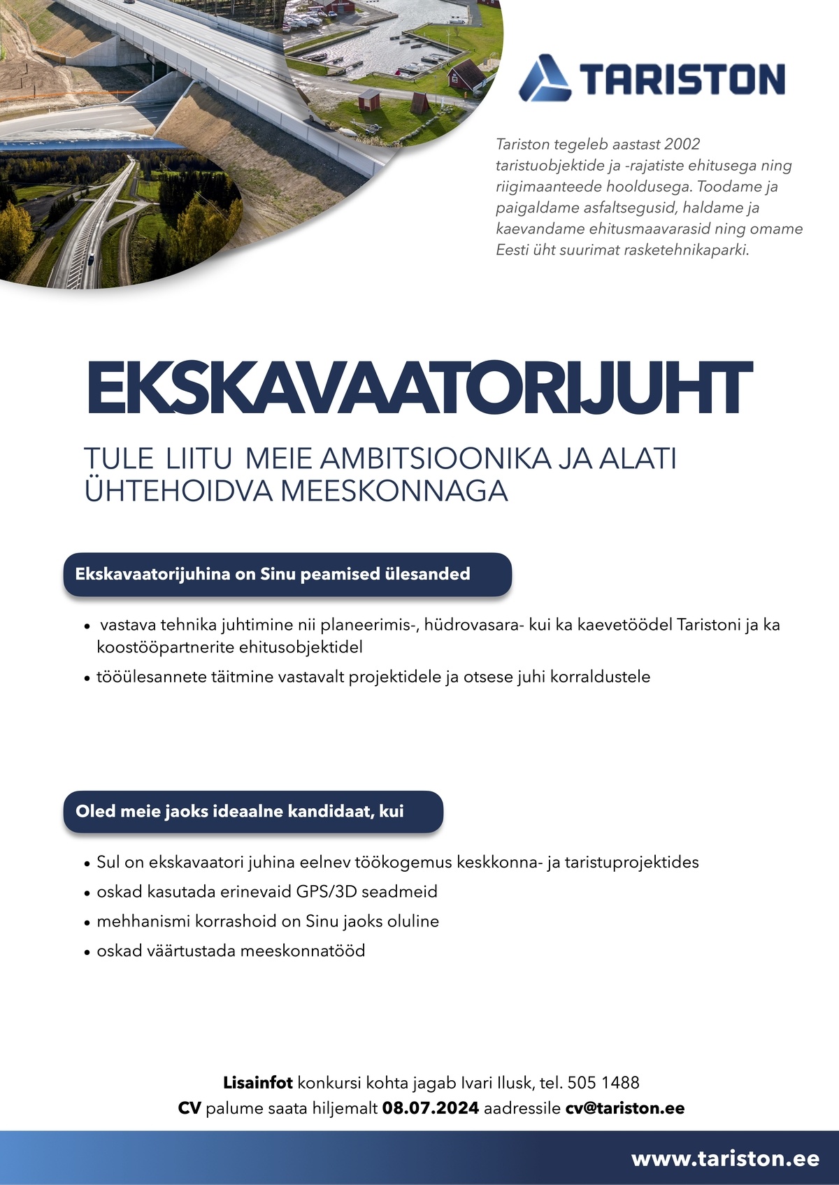 Tariston AS Ekskavaatorijuht