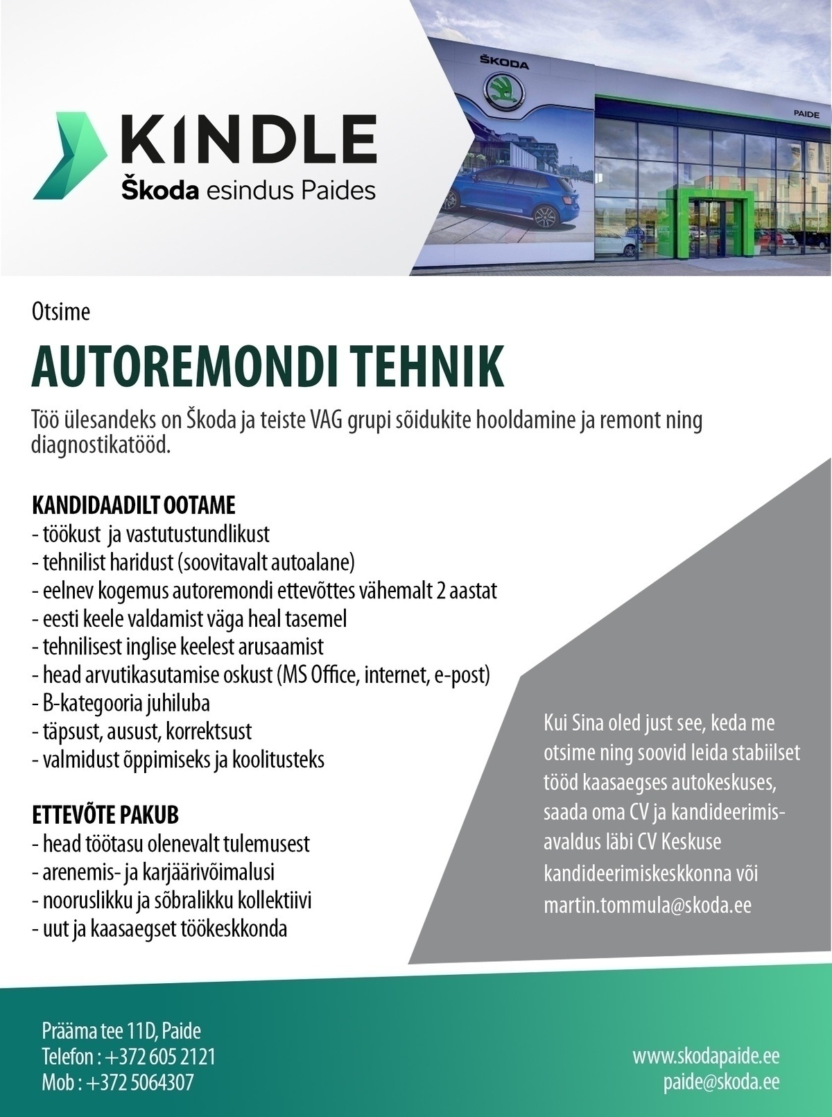 Kindle OÜ - Škoda esindus Paides Autotehnik