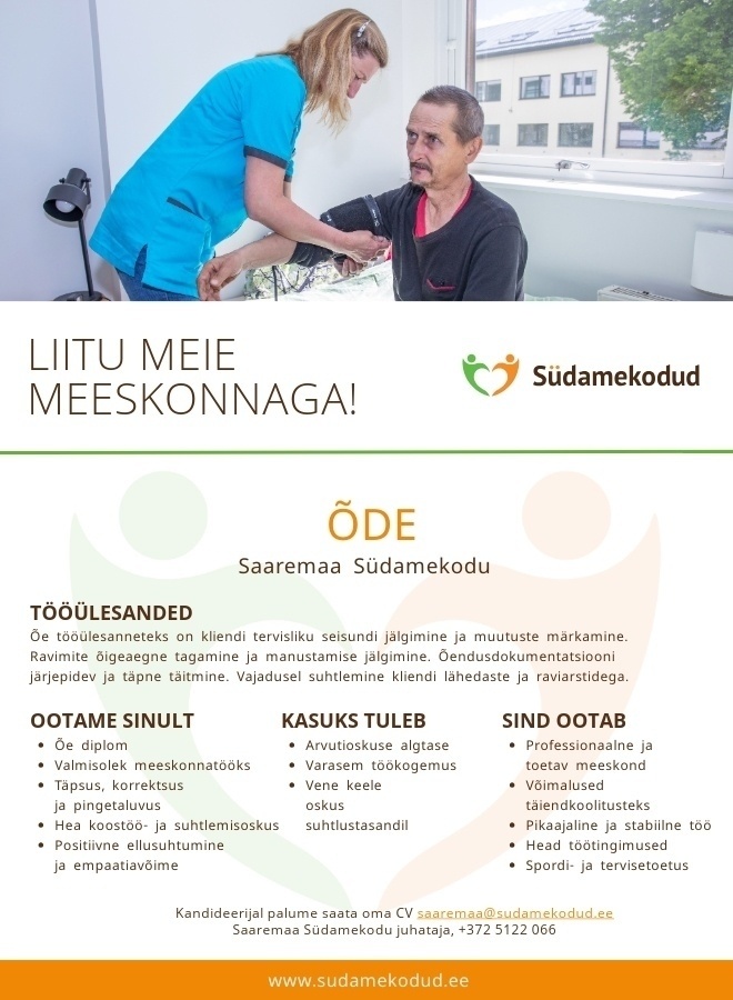 Südamekodud AS Õde Saaremaa Südamekodusse