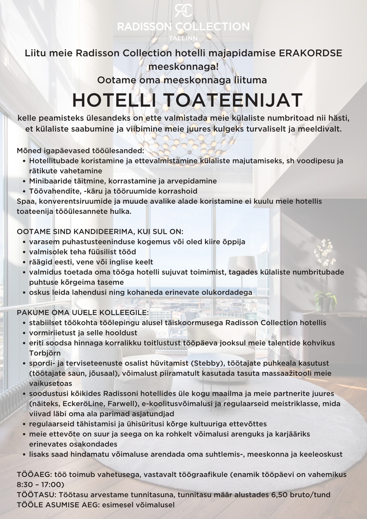HMP Hotellid OÜ Toateenija, Radisson Collection Hotel Tallinn