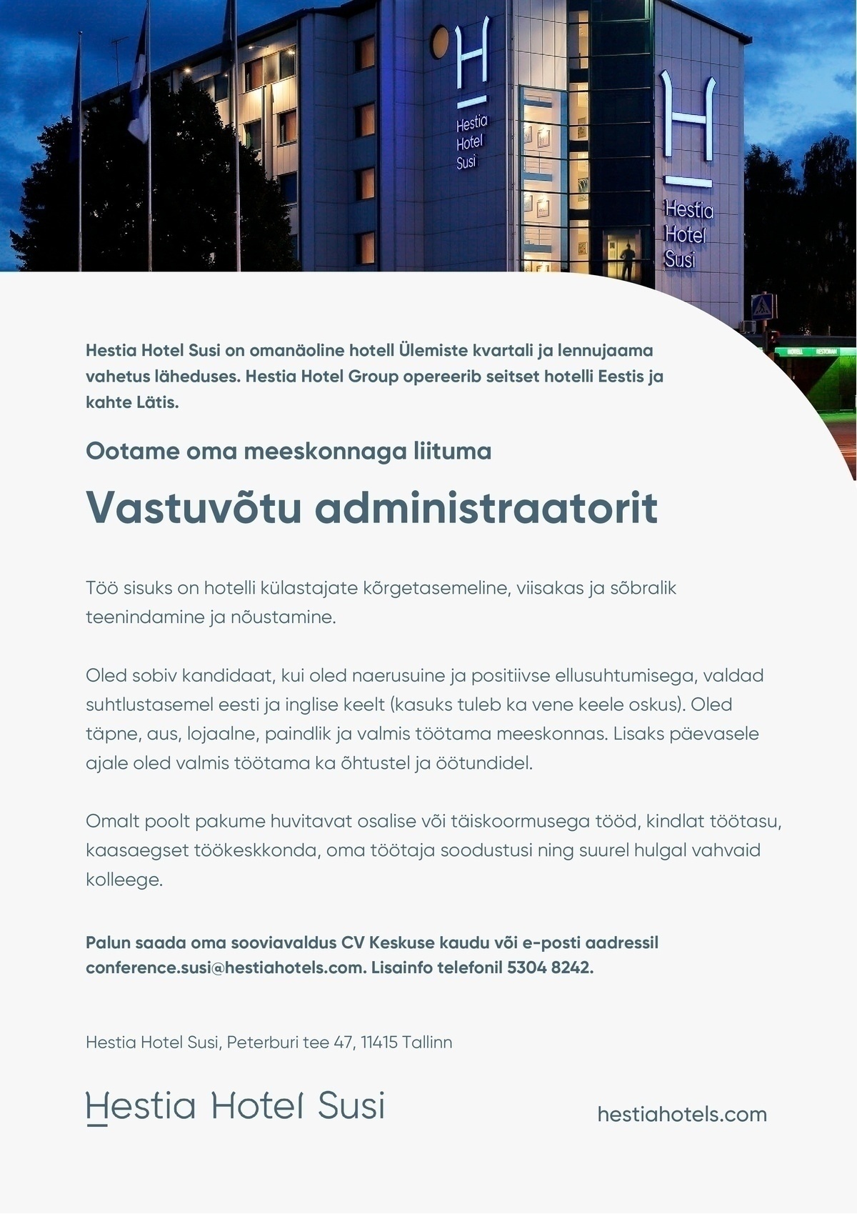 Hestia Hotel Susi Vastuvõtu administraator (Hestia Hotel Susi)