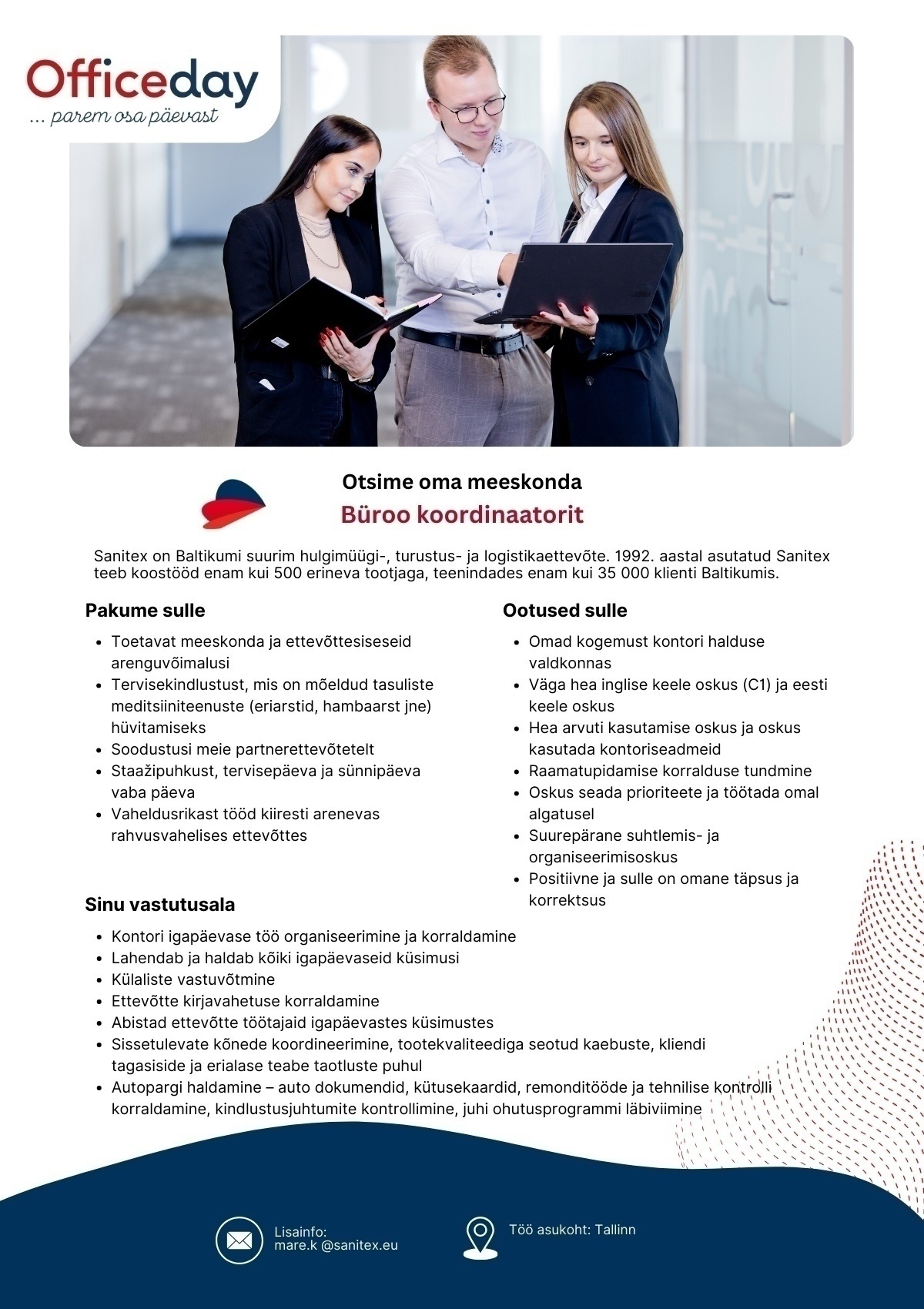 Sanitex OÜ Büroo koordinaator