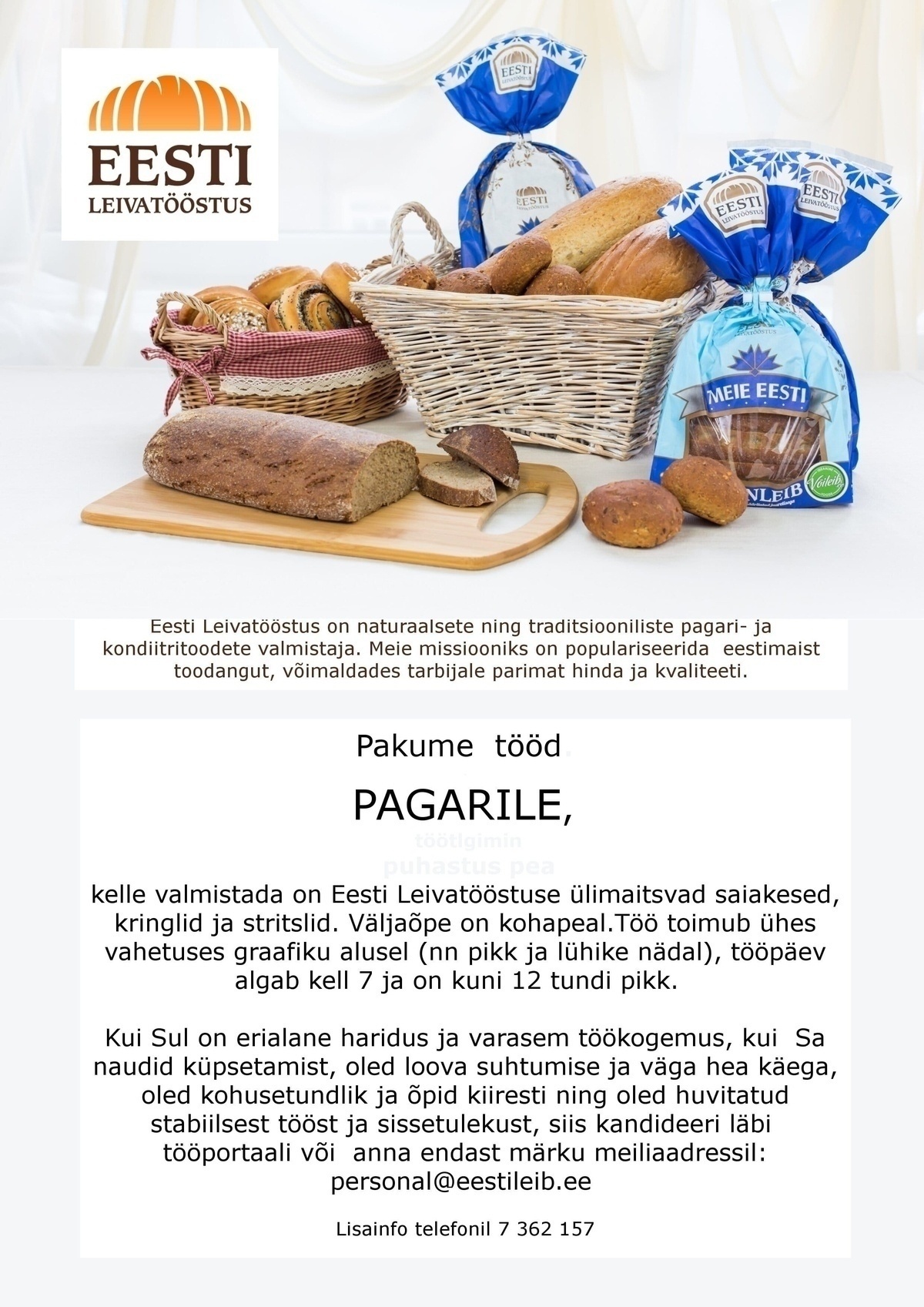 EESTI LEIVATÖÖSTUS AS Pagar