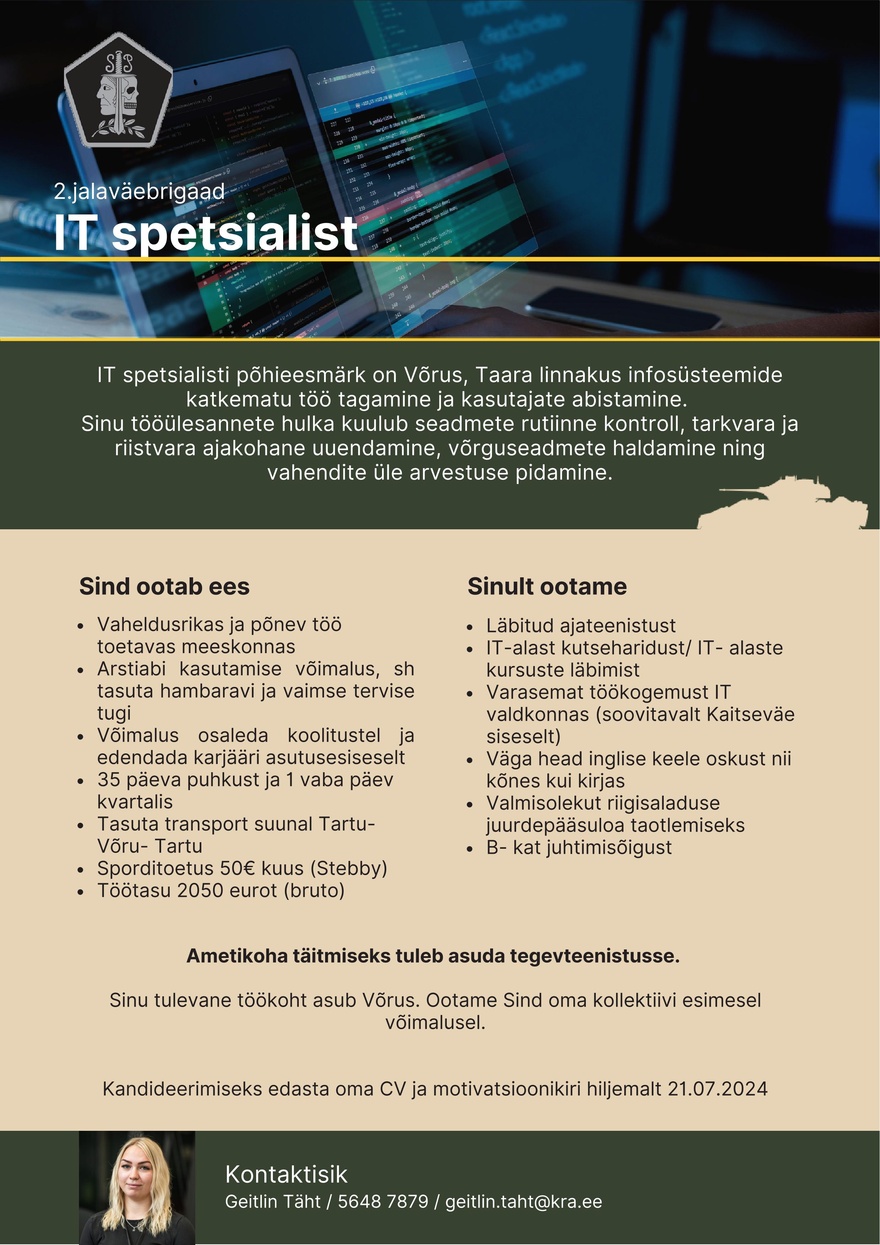 2. jalaväebrigaad IT spetsialist