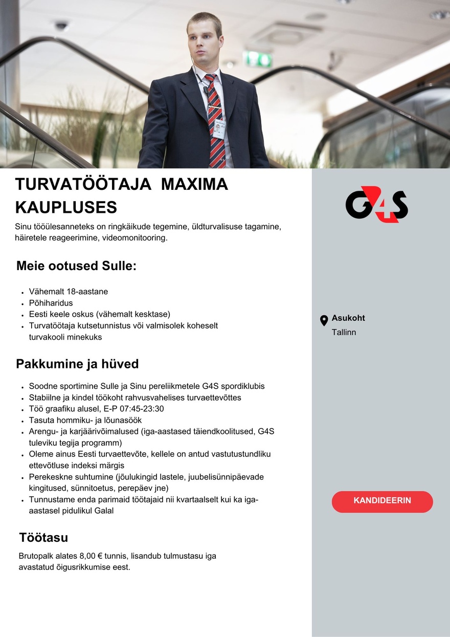 AS G4S Eesti Turvatöötaja Maxima kaupluses