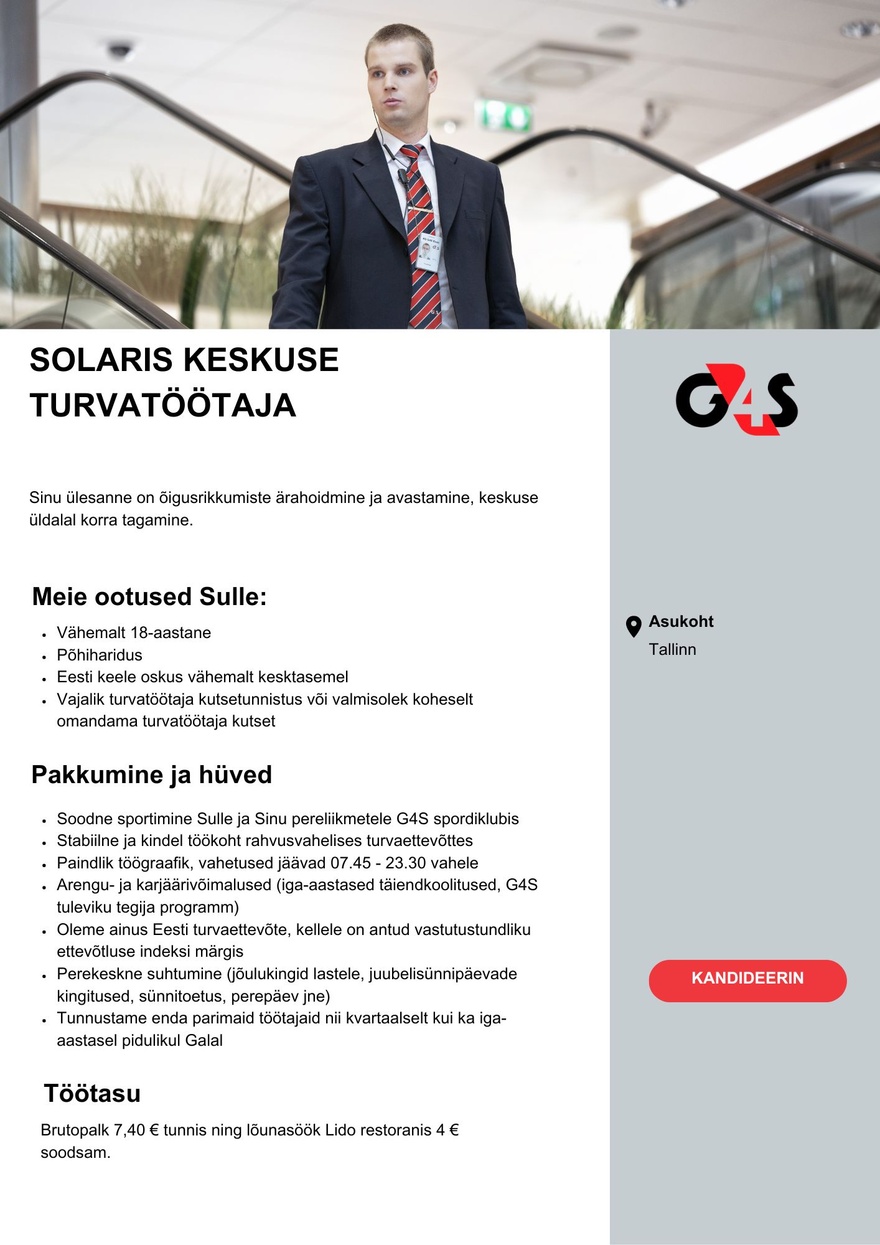 AS G4S Eesti Turvatöötaja Solarise keskuses