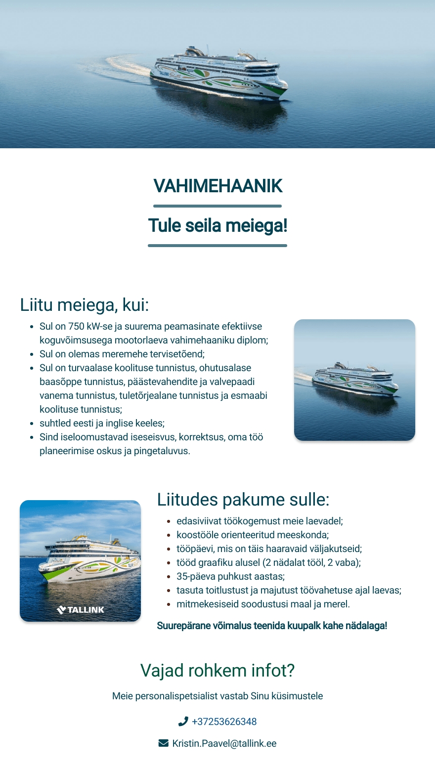 Tallink Grupp AS Mehaanik