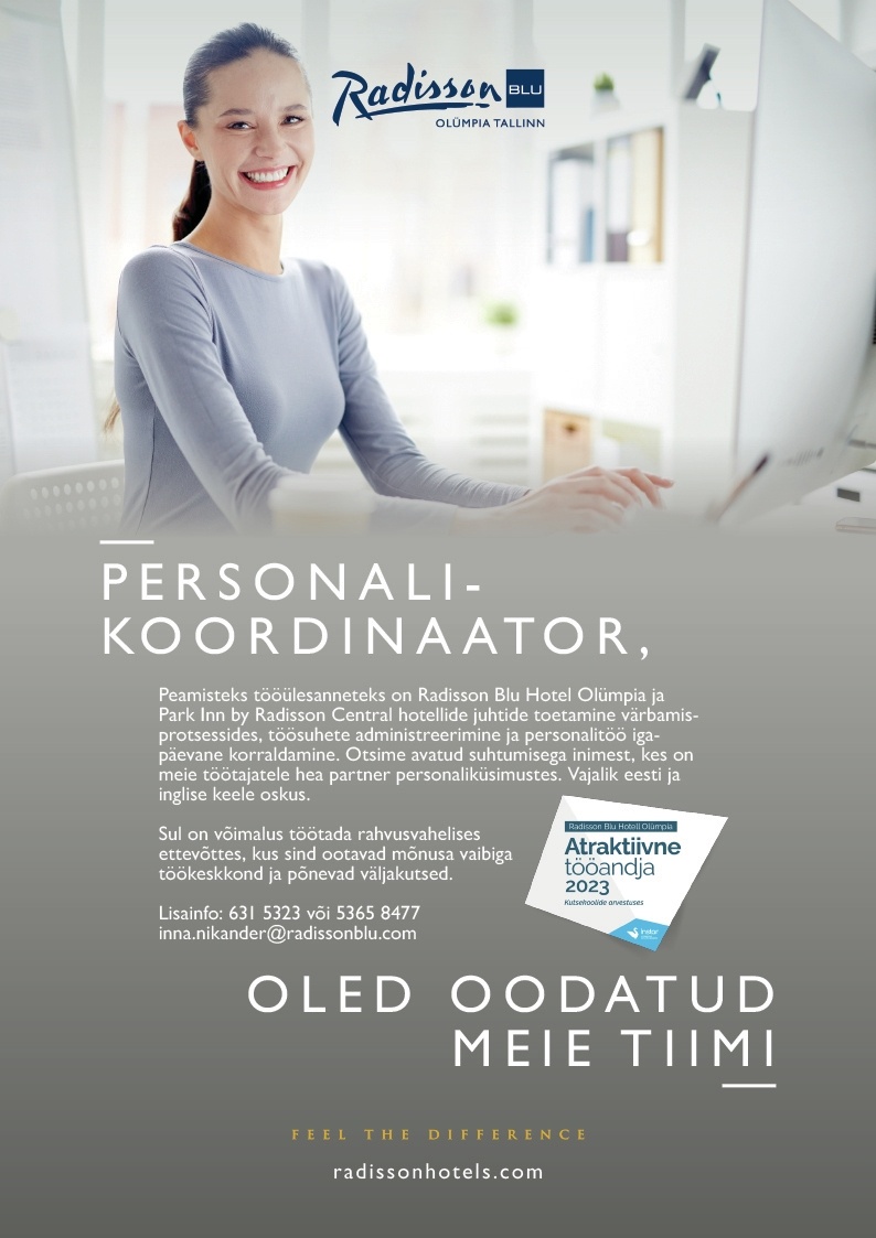 Radisson Blu Hotel Olümpia AS Personalikoordinaator