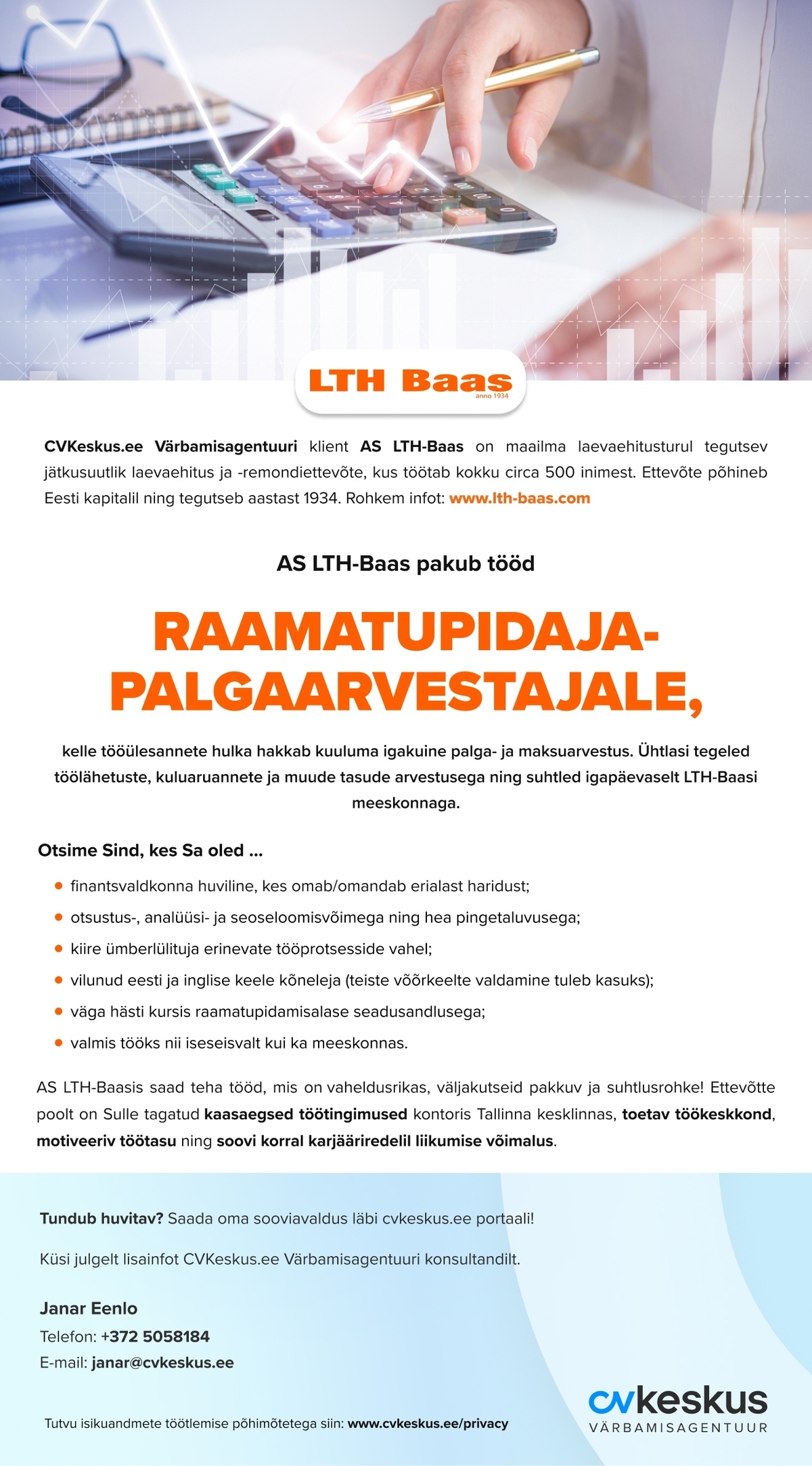 AS LTH-Baas RAAMATUPIDAJA-PALGAARVESTAJA