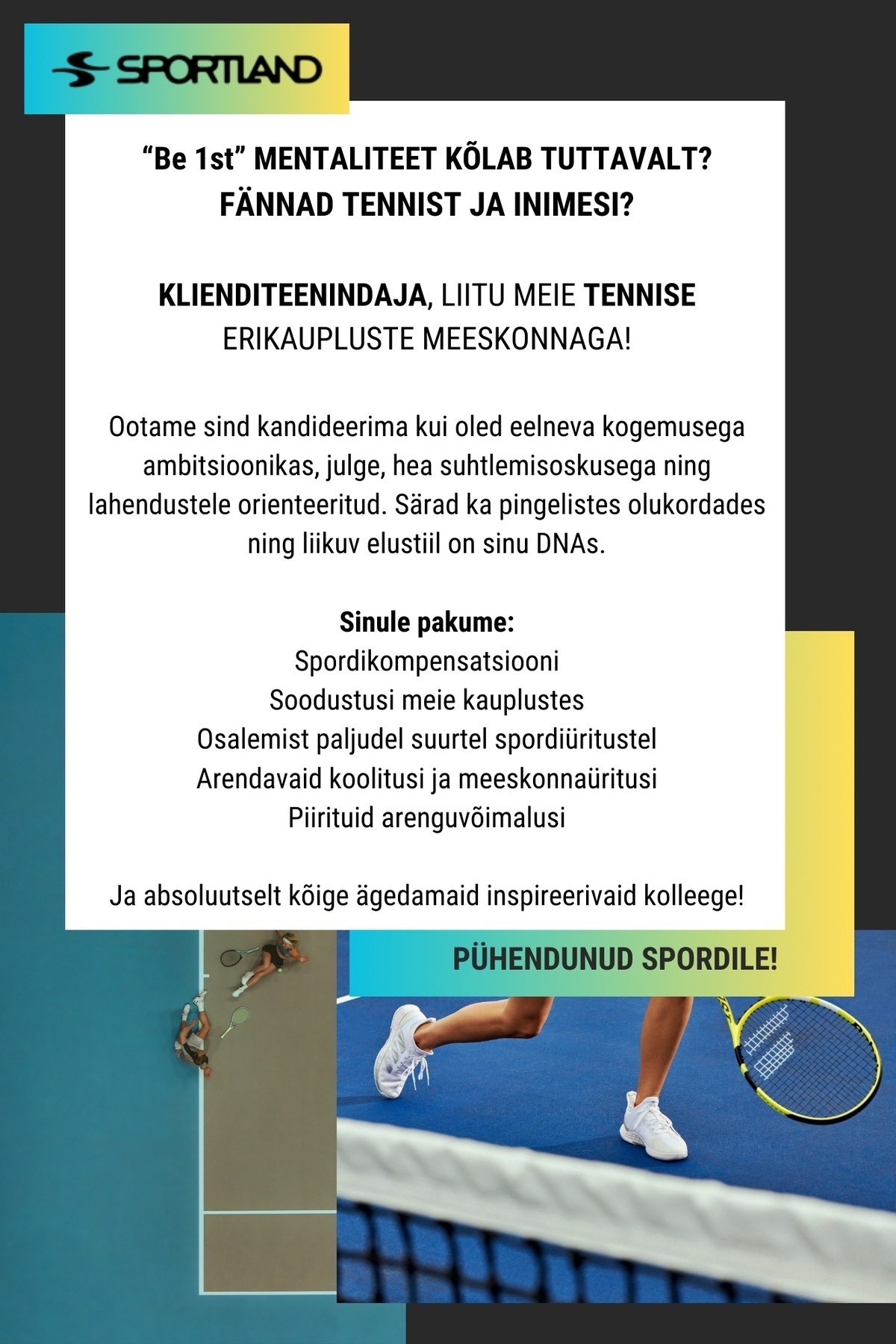 Sportland Eesti Sportland TENNIS klienditeenindaja