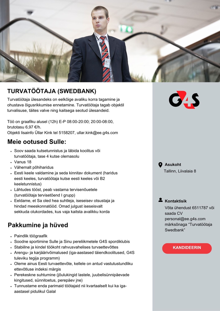 AS G4S Eesti Turvatöötaja (Swedbank)