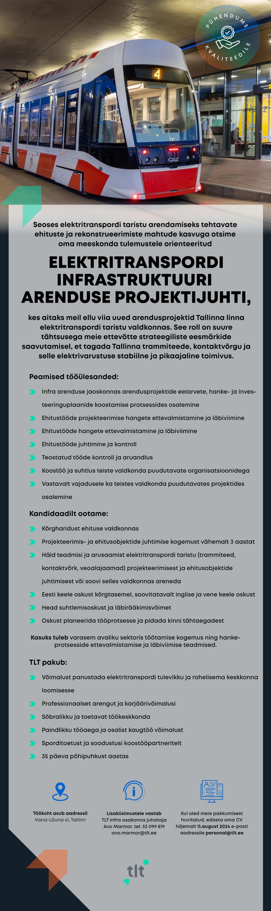 AS Tallinna Linnatransport Elektritranspordi Infra arenduse projektijuht