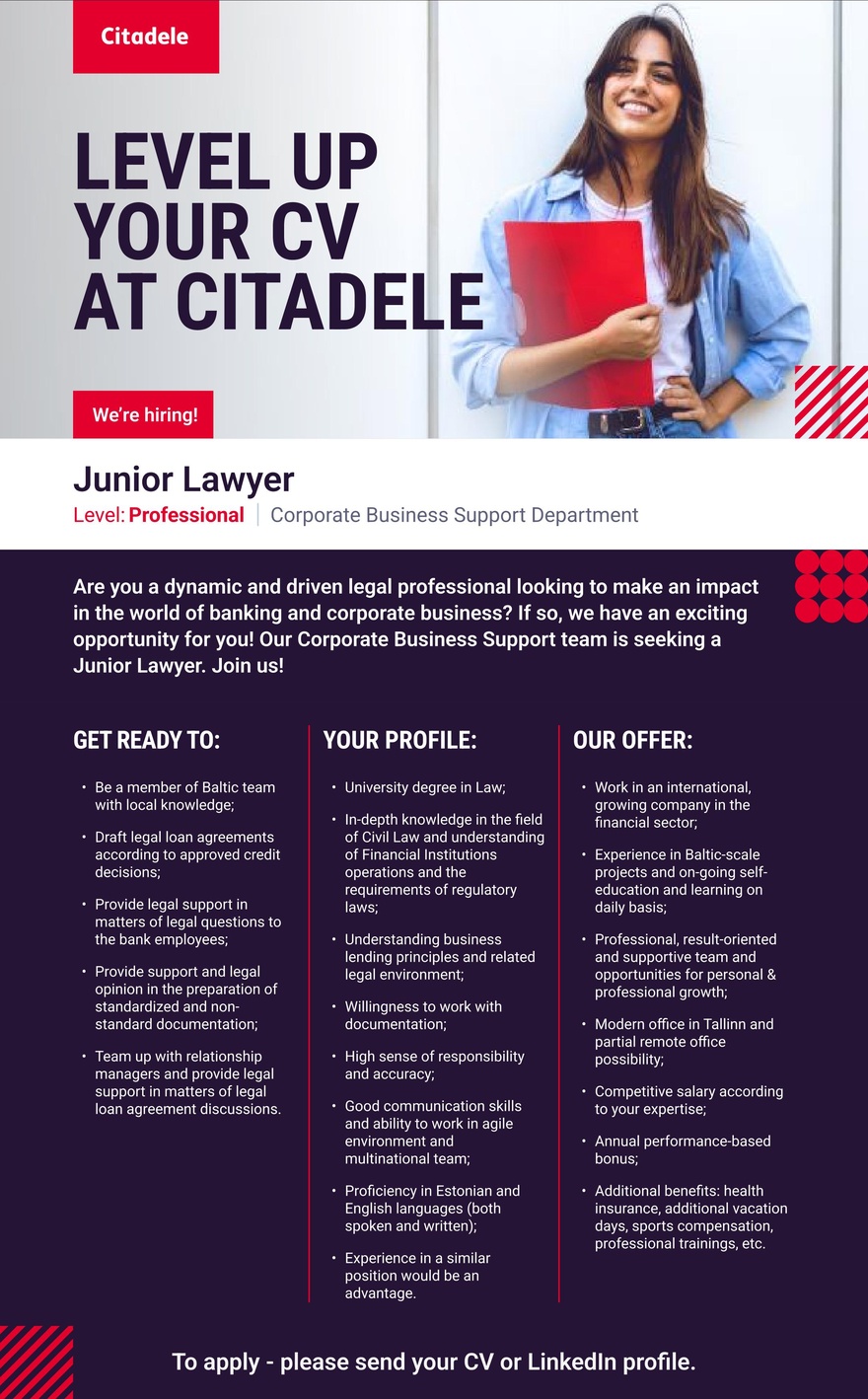 AS CITADELE BANKA EESTI FILIAAL Junior Lawyer