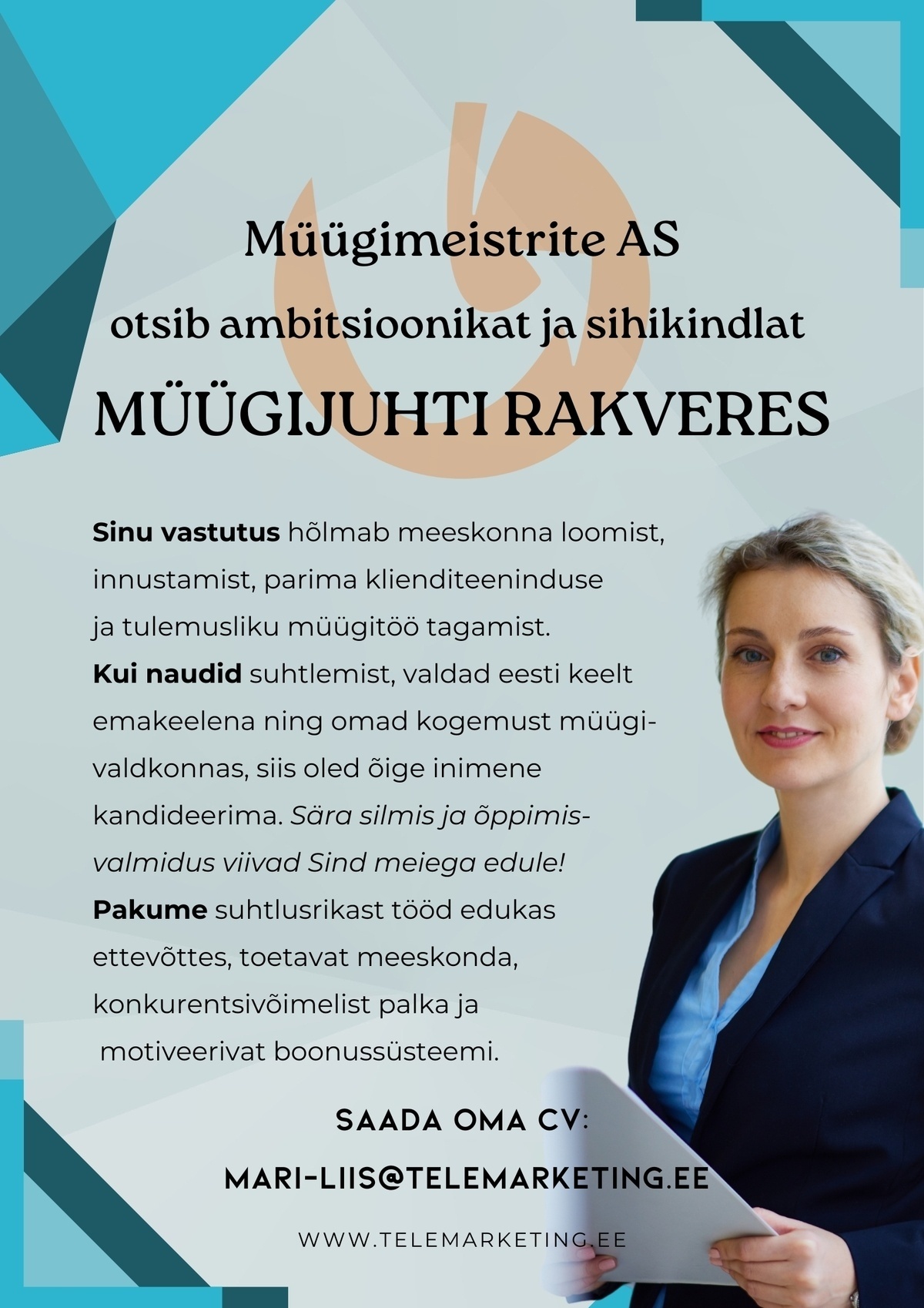 Müügimeistrite AS Müügikontori juht Rakveres