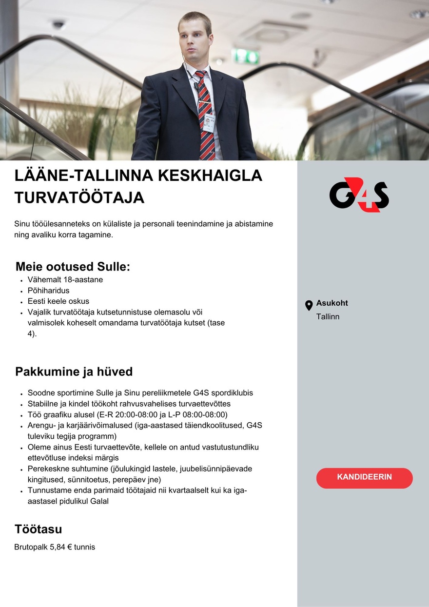 AS G4S Eesti Lääne-Tallinna Keskhaigla turvatöötaja