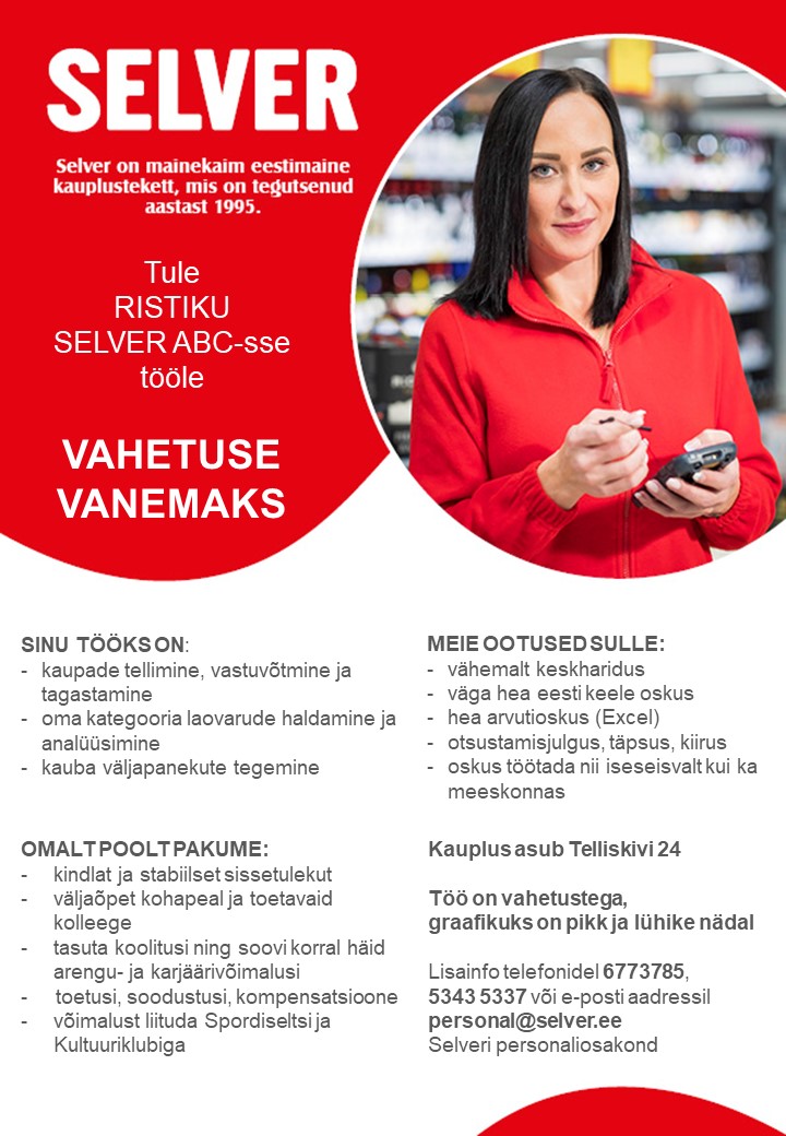 Selver Vahetuse vanem Ristiku Selver ABC-s