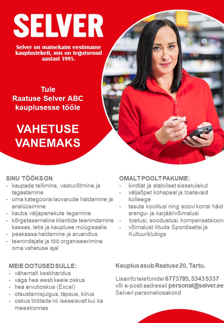 Selver Vahetuse vanem Raatuse Selver ABC-s