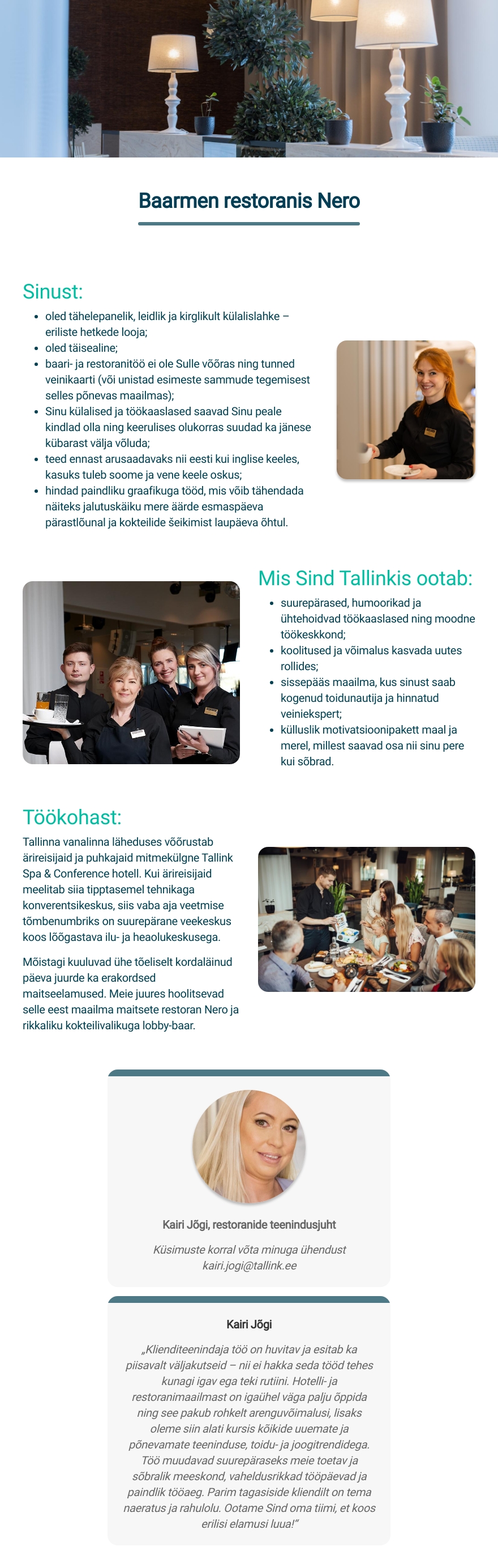 Tallink Grupp AS Restoran Nero baarmen