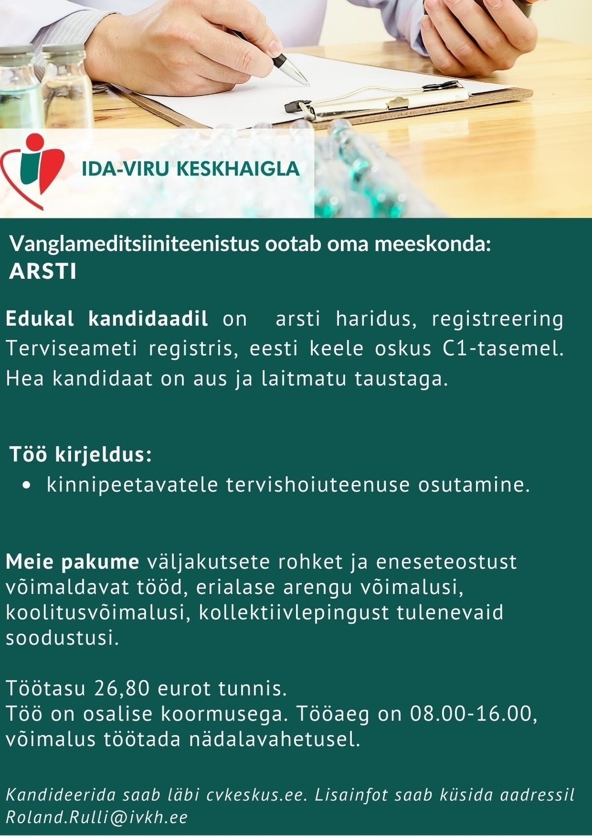 Ida-Viru Keskhaigla SA Arst vanglameditsiiniteenistusse