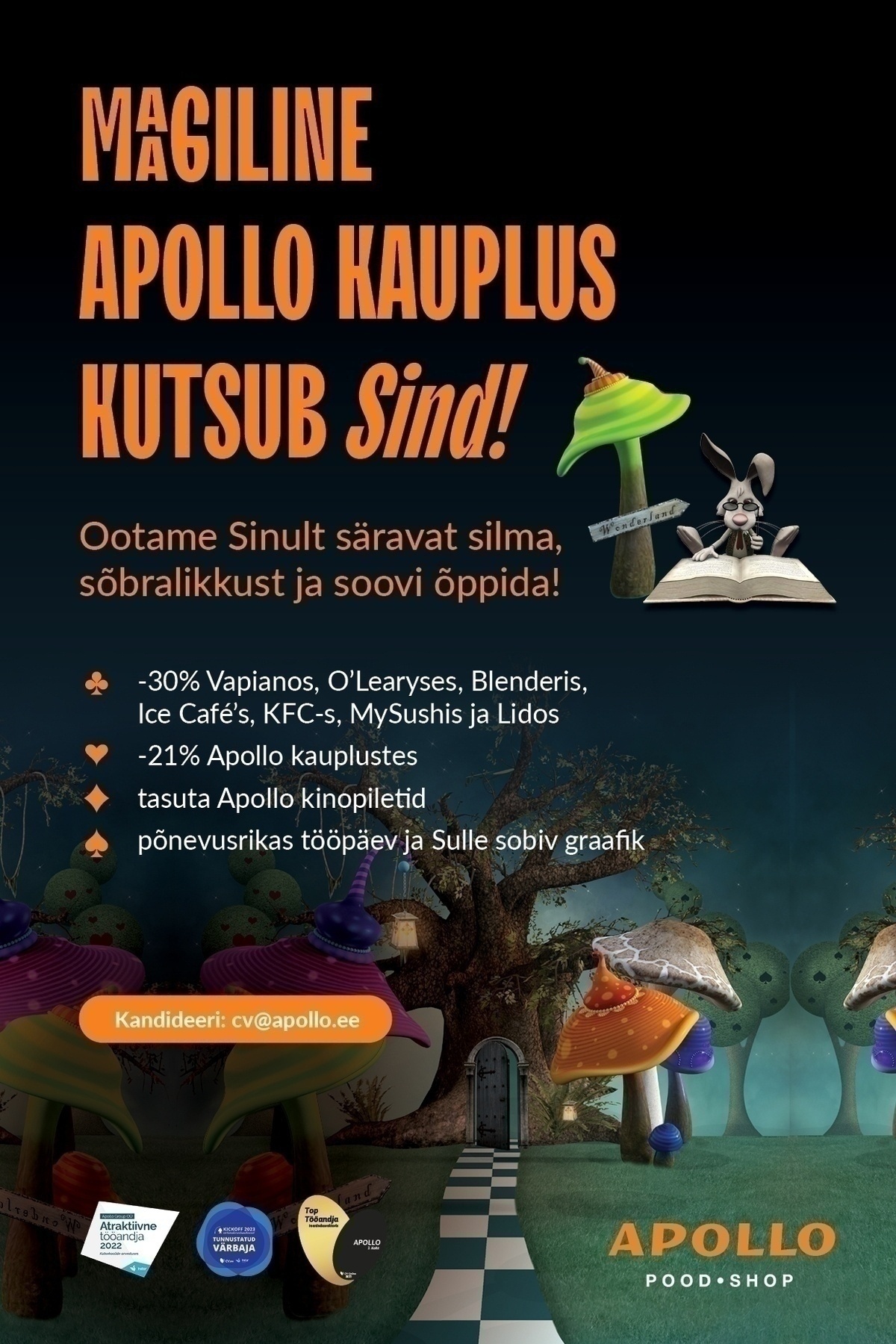 Apollo Kauplused OÜ Ülemiste APOLLO kauplus otsib rõõmsat klienditeenindajat!