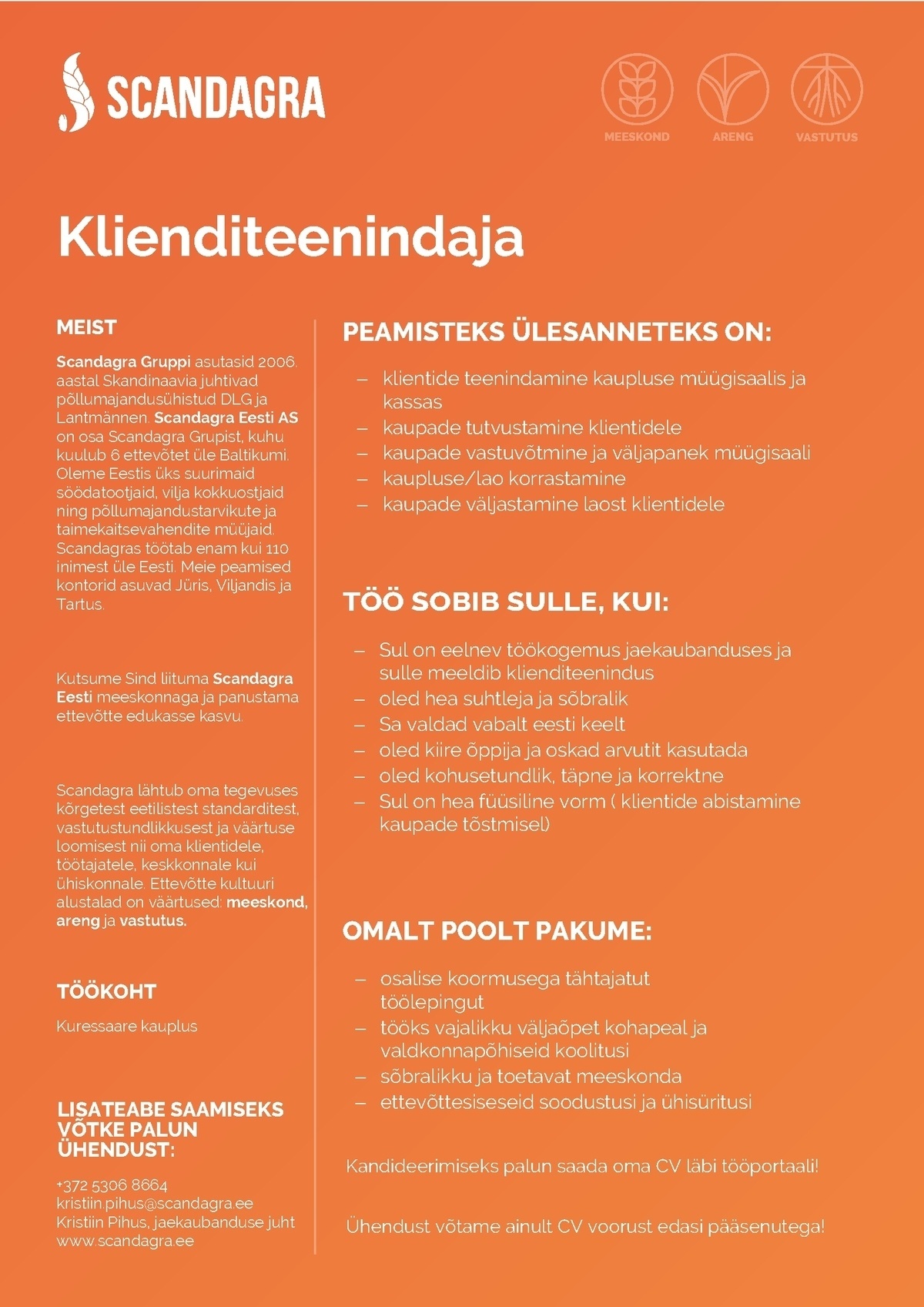 SCANDAGRA EESTI AS Klienditeenindaja