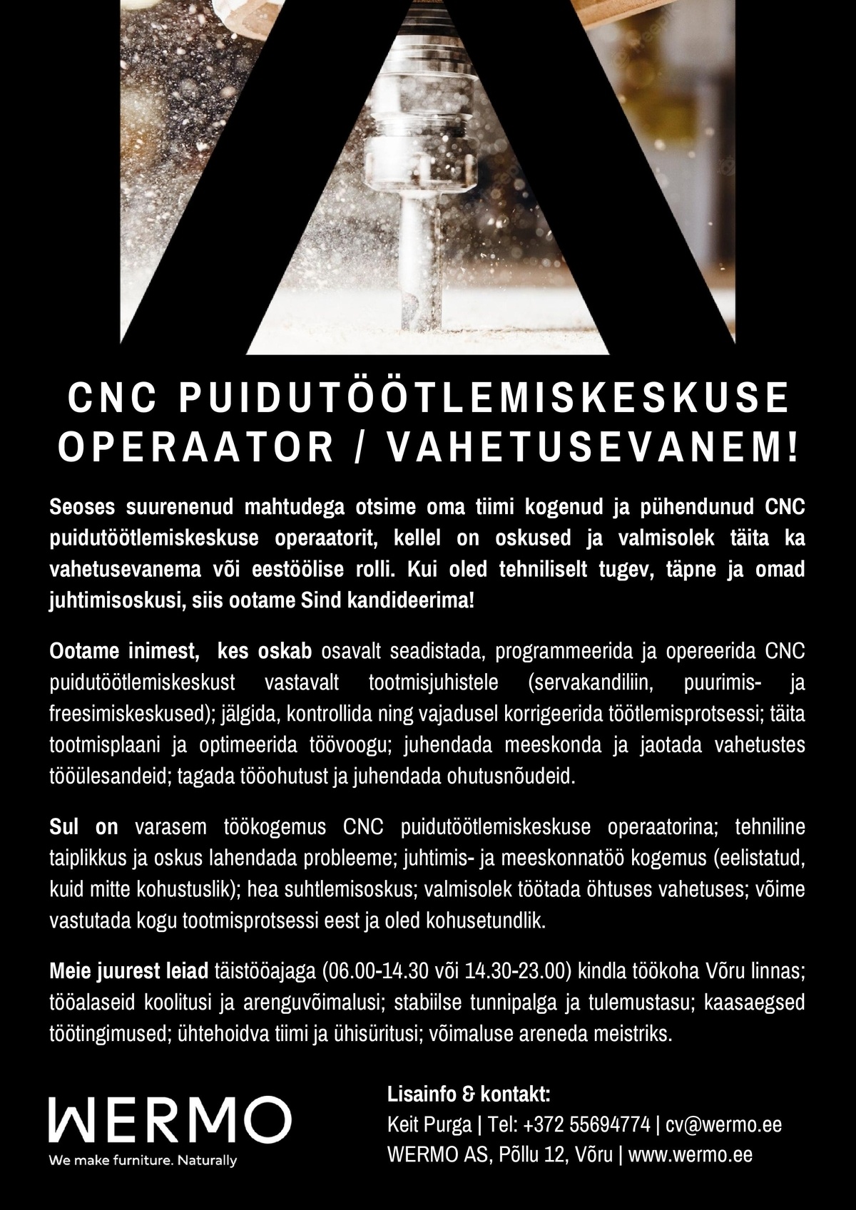 Wermo AS CNC-pingi operaator