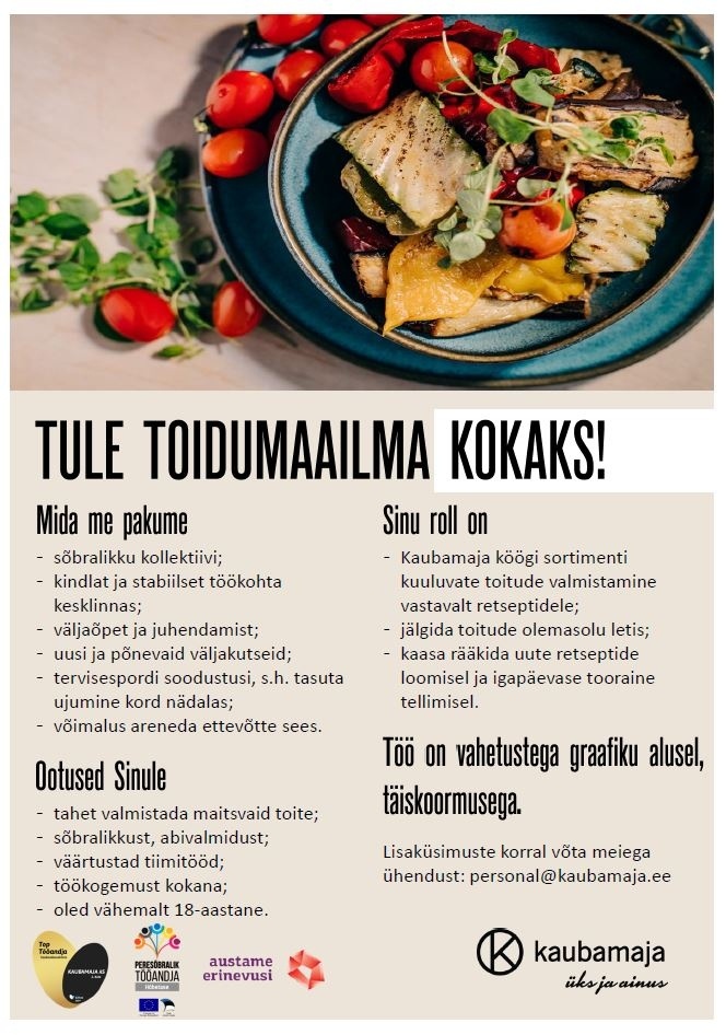 Kaubamaja KOKK - tule Kaubamaja Kööki!