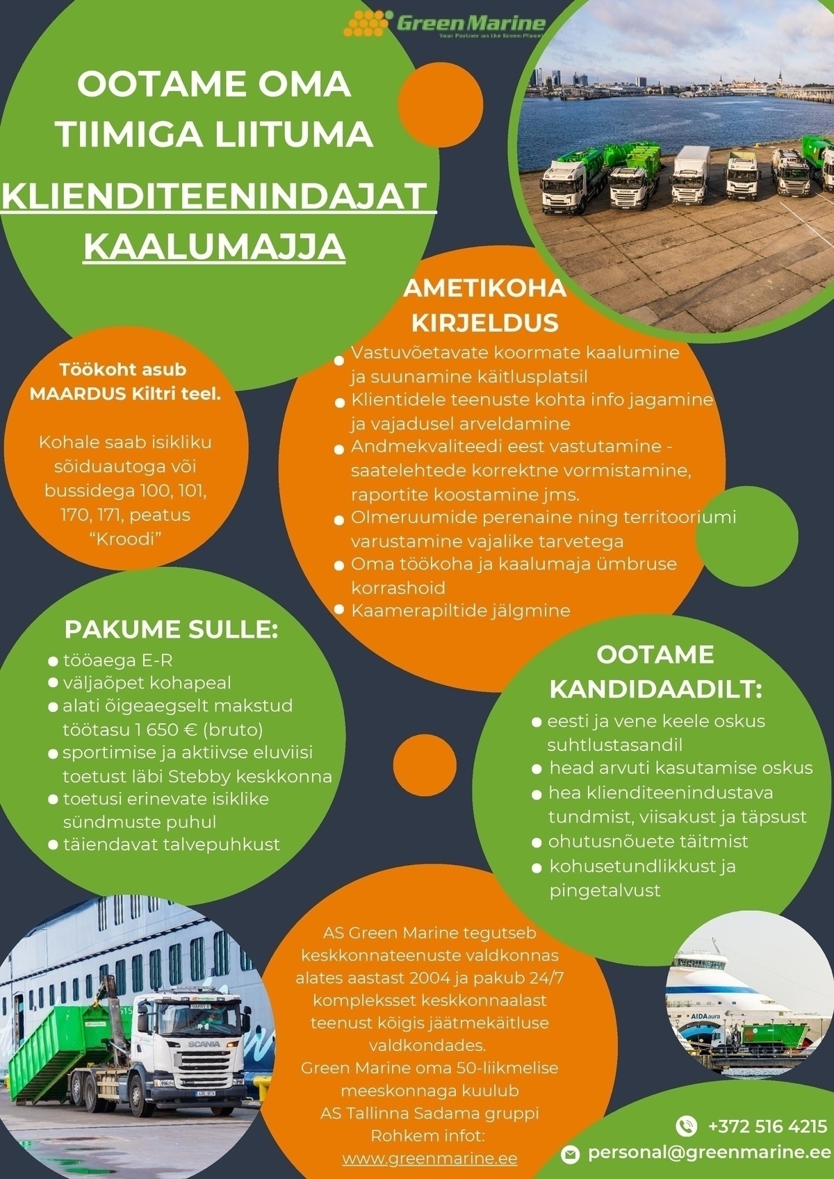 Green Marine AS Klienditeenindaja kaalumajja