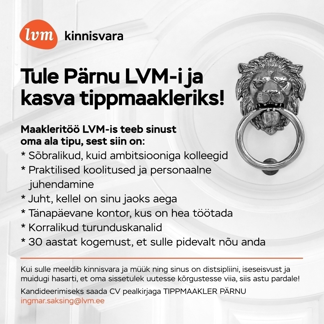 LVM Kinnisvara OÜ Kinnisvaramaakler