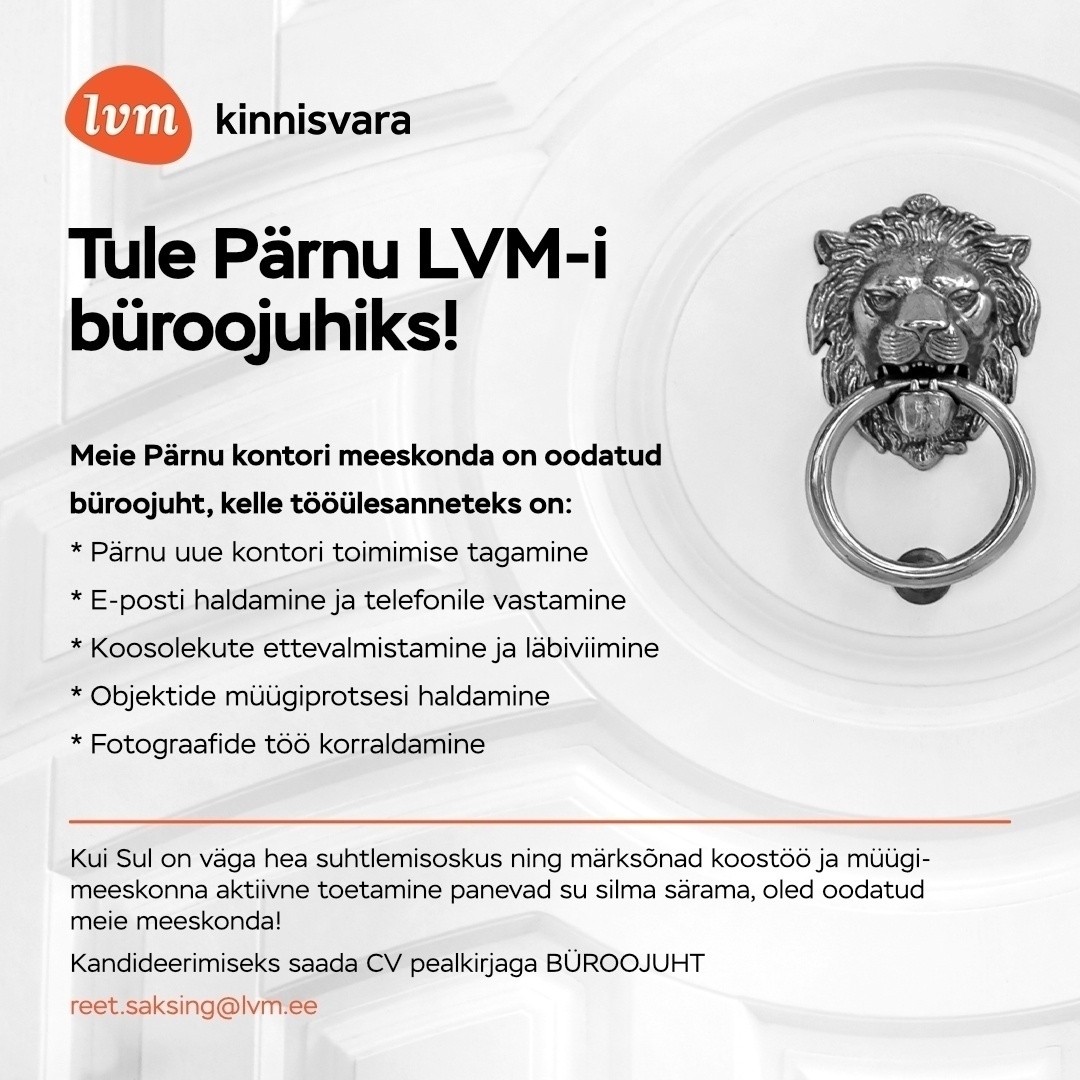 LVM Kinnisvara OÜ Büroojuht