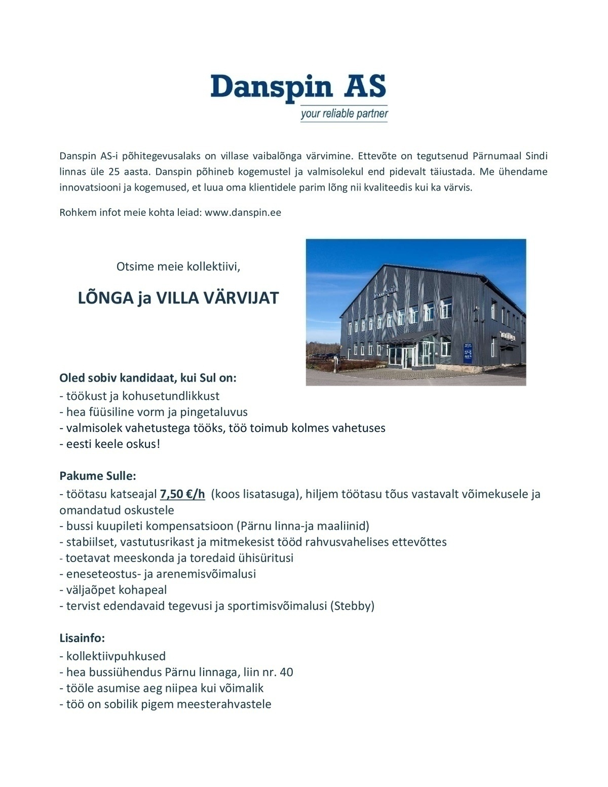 Danspin AS Lõnga ja villa värvija