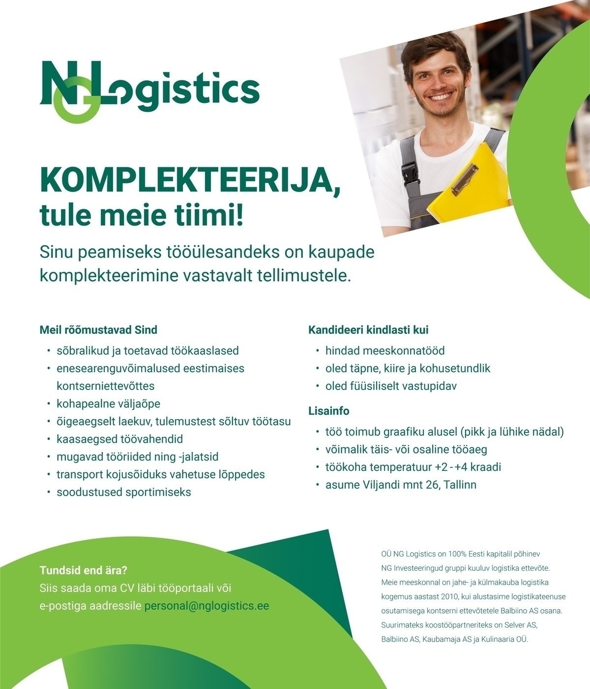 OÜ NG Logistics Komplekteerija