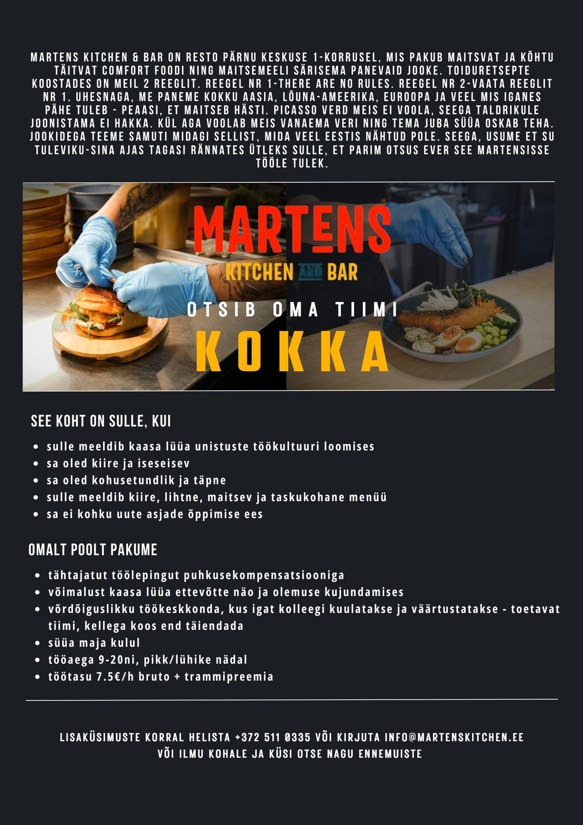 Martens Kitchen OÜ Kokk