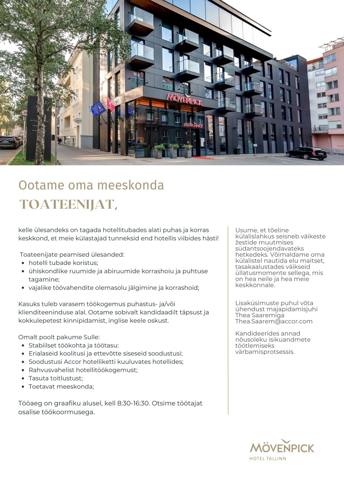 Duco MP OÜ Mövenpick Hotel Tallinn toateenija