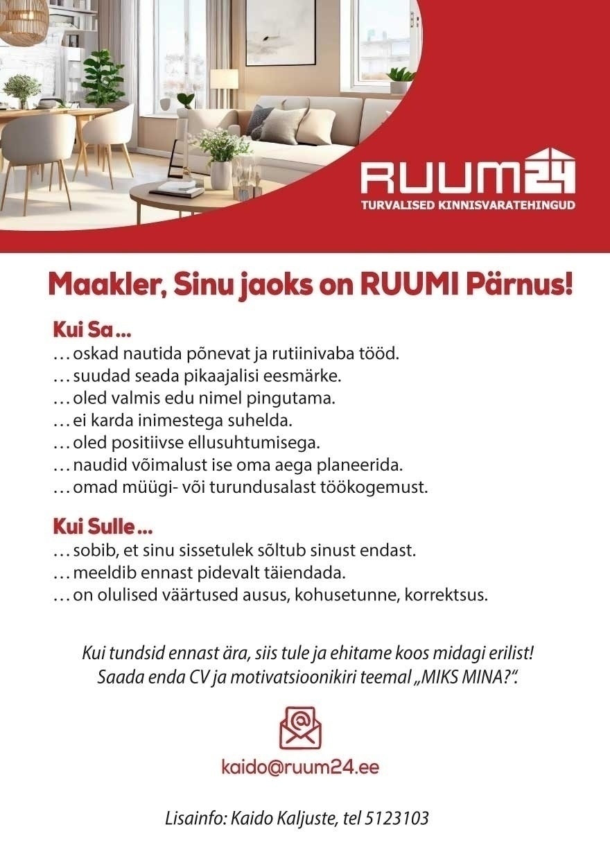 RUUM24 OÜ Kinnisvaramaakler