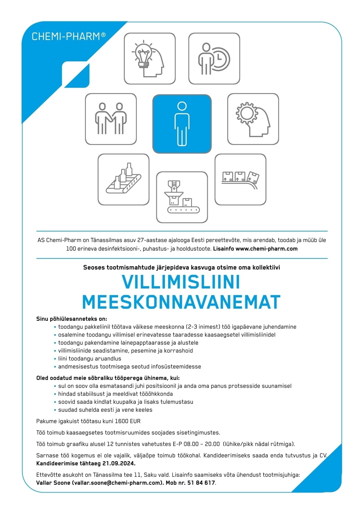 Chemi-Pharm AS Villimisliini meeskonnavanem