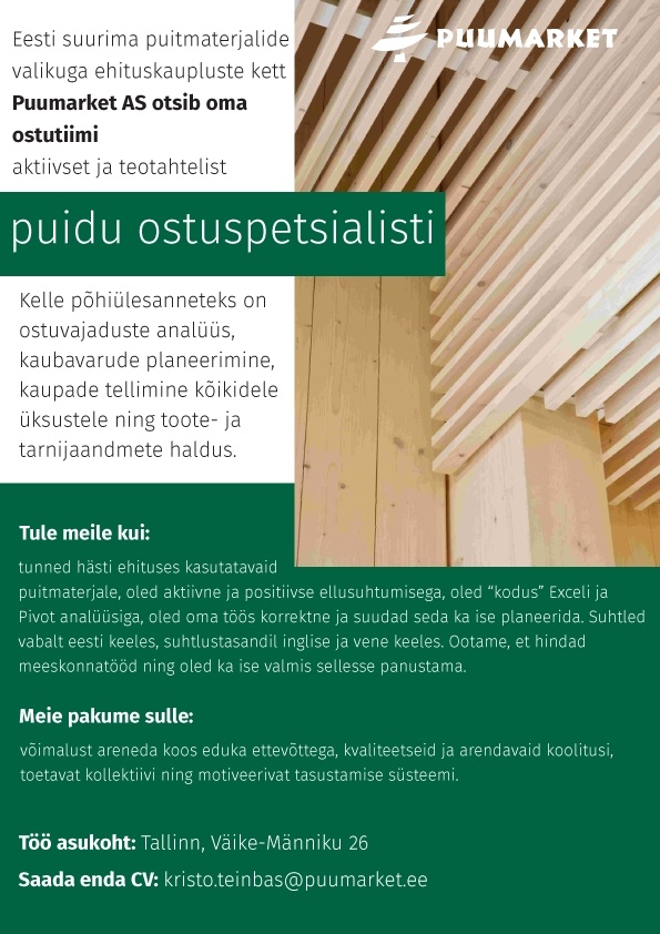 Puumarket AS Ostuspetsialist