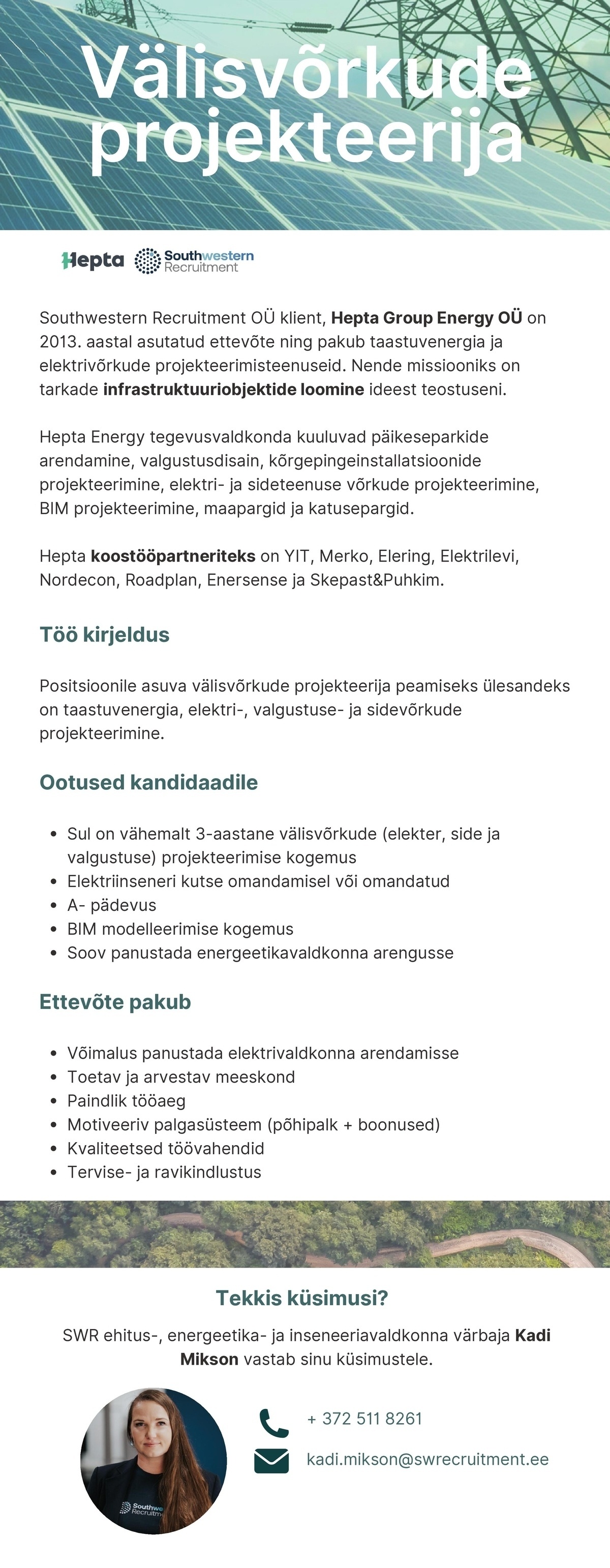 Hepta Group Energy OÜ Välisvõrkude projekteerija